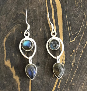 Boucles d'oreilles pendantes bohèmes en argent 925 avec pierre précieuse labradorite, forme goutte d'eau, pour femme, à porter au quotidien - Product Image 3