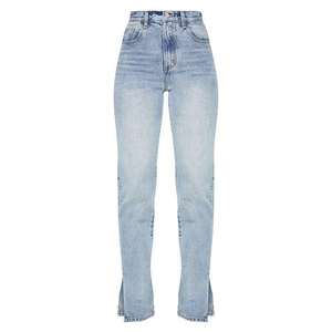 Pantalones vaqueros rectos casuales de cintura alta a la moda para mujer, al por mayor, personalizados, ajustados, de mezclilla para chicas - Product Image 6