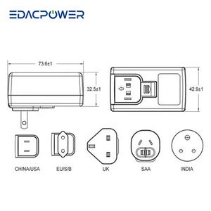 5~48V 16W-36W 3A 2A EU/US/UK/SAA/CN/ZA/KR/IN EM1024 ซีรีส์ อะแดปเตอร์แปลงไฟ AC/DC ทางการแพทย์แบบเปลี่ยนได้ EDAC POWER - Product Image 2