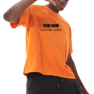 เสื้อยืดผ้าฝ้ายบ็อกซี่ใส่ได้100% สำหรับผู้ชายเสื้อยืดพิมพ์โลโก้ได้ตามต้องการ - Product Image 3