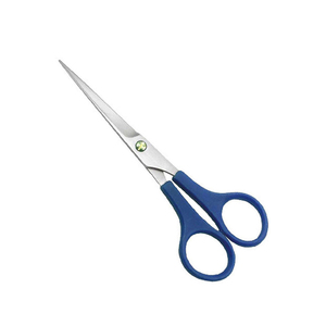 Ciseaux en plastique professionnels pour droitiers, 6 ciseaux de coiffeur en acier inoxydable, manche moyen en plastique avec logo personnalisé - Product Image 1