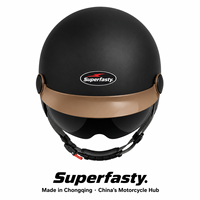 Nouveau casque de moto ouvert Super Rapide en ABS Modèle X6 avec fermeture rapide, option visière et calotte, taille ajustable, toutes saisons