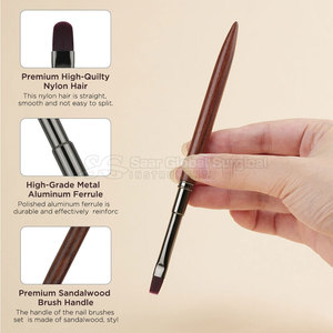 Ensemble de pinceaux pour nail art à détails fins avec virole sertie et pinceaux en nylon de plusieurs tailles pour dessiner des lignes et des motifs - Product Image 2