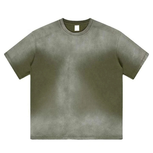 T-shirt décontracté à manches courtes en coton noir uni pour homme, col ras du cou, taille adulte, idéal pour l'été - Product Image 2