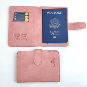Wholesale and Custom Logo Travel Credit Card <b>Wallet</b> Passport Cover Case PU Leather Travel Passport <b>Holder</b> with Magnetic Closure - Product Image 1