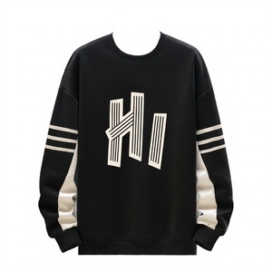 Customizable Flannel Sweatshirt with Front Embroidery ODM Supply for <b>Men</b> and Women <b>Pullover</b> in Oversized Comfort Fit - Product Image 2