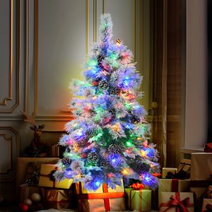 Albero di Natale Artificiale Pre-Illuminato 4FT, Abete Innevato con Pigne, 170 Punte di Rami Miste in PE e PVC - Product Image 2