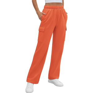 Pantalon baggy pour femme en toile de coton, coupe droite, style utilitaire minimaliste, couleur camel kaki, coupe décontractée, coutures renforcées, pour l'extérieur - Product Image 3