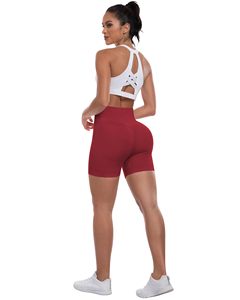 Sports Yoga Shorts For Women Workout Gym Biker Shorts High Waisted Tummy Control Butt Lifting Running Booty Scrunch Butt Shorts - Product Image 2