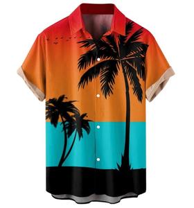 Chemises à imprimé par sublimation personnalisées, vêtements de plage, polyester à séchage rapide, col boutonné, manches courtes, chemise hawaïenne pour homme - Product Image 3