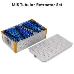 Système de rétracteurs tubulaires, ensemble de rétracteurs, boîte de stérilisation, qualité supérieure, acier inoxydable, manuel, pour chirurgie de la colonne vertébrale à intervention minimale invasive - Product Image 3