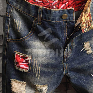 Shorts en jean déchiré légers en coton, respirants et amples – Meilleures ventes - Product Image 3