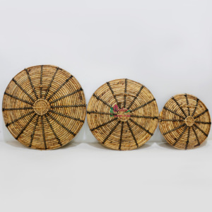 Handmade Rattan Woven Storage <b>Baskets</b> Round Bohemian Style Natural Fiber Decorative <b>Trays</b> for Living Room Neatening - Product Image 4