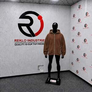 Sweat à capuche marron à strass, coupe oversize, style streetwear, fermeture éclair intégrale, personnalisé, mode décontractée, unisexe, pour l'hiver - Product Image 3