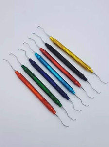 Curette dentaire Gracey en acier inoxydable, instrument médical, 7 pièces, outil dentaire, set de curettes Gracey multicolores. - Product Image 2