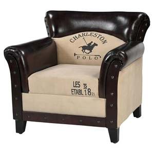 Fauteuil Chesterfield traditionnel en cuir véritable brun de qualité supérieure avec dossier capitonné, accoudoirs roulés et pieds en bois massif - Product Image 4