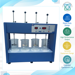 Venta Exclusiva de Aparato de Prueba de Frascos de Alta Calidad de 10 Vatios (w) de Potencia, 25 a 250 RPM, con Indicación Digital, Origen India - Product Image 6