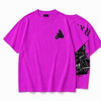 T-shirt décontracté ample de haute qualité 100% coton, nouvelle tendance, marque rétro, imprimé vieilli, streetwear