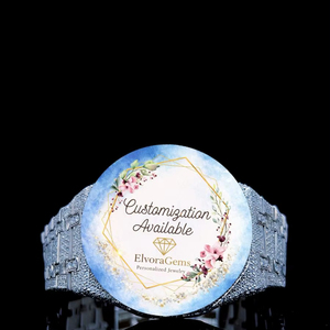 Montre Hip Hop personnalisée avec cristaux de saphir et moissanite VVS glacés |   Montre de luxe unisexe avec bracelet en acier inoxydable, résistance à l'eau 10 bars - Product Image 1