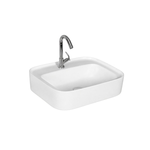 Lavabo de Sobremesa Moderno TITAN con Acabado Brillante, Certificado NSF, Grifo de un Solo Orificio y Desagüe - Product Image 1