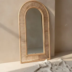 Handcrafted rattan floor <b>mirror</b> cheap price home decor wholesale stylish full length <b>mirrors</b> - Product Image 6