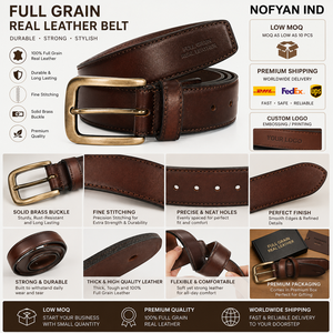 Fabricante de Cinturones de Cuero de Grano Completo Personalizados para Hombre |   Cinturón de Cuero Genuino con Logotipo Grabado, Proveedor Mayorista OEM ODM - Product Image 3