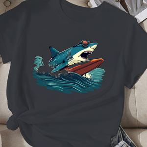 เสื้อยืดผู้หญิงแว่นตากันแดดฉลามผจญภัยในมหาสมุทร - Product Image 3