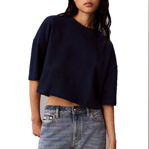 Fabricant de vêtements amples – T-shirt court uni respirant pour femme, idéal pour l'été, la gym et le sport, grande taille, épaules tombantes - Product Image 5