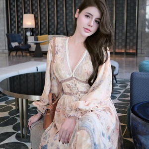 Vestidos de princesa con flores para mujer, cintura natural, ajuste ceñido, sin tirantes, de gasa, casuales, lavables, precio de fábrica, personalizados - Product Image 3