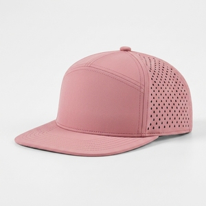 Premium Custom 7 Panel <b>Flat</b> Bill Snapback Breathable Laser Cut OEM ODM Low MOQ, High Quality Perforated Streetwear Snapback <b>Hat</b> - Product Image 1