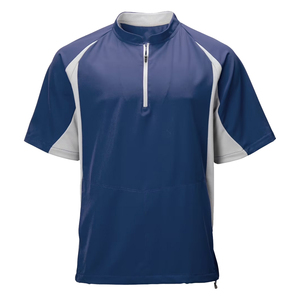 เสื้อแจ็คเก็ตสำหรับฝึกซ้อมเบสบอลแบบขายส่ง ปรับแต่งได้สำหรับผู้ชาย แขนสั้น โพลีเอสเตอร์ 100% ออกแบบและขนาดตามสั่ง พร้อมบริการ OEM ODM - Product Image 5