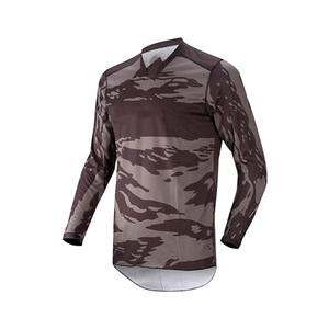 Maillot de moto camouflage à manches longues pour hommes, chemises en polyester à séchage rapide pour adultes, toutes saisons - Product Image 1