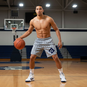 Pantalones Cortos de Baloncesto para Hombre, de Poliéster Sólido con Doble Malla, de Alta Calidad, Ecológicos, de Secado Rápido, Transpirables, Personalizables, al por Mayor - Product Image 2