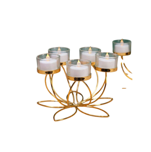 Portavelas Decorativo de Hierro y Vidrio para el Hogar, Acabado Negro para Decoración del Hogar y Bodas, Portavelas Redondo - Product Image 2