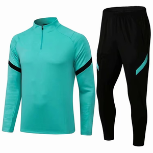 Conjunto Deportivo de 2 Piezas para Hombre, Negro, Transpirable, 100% Algodón, con Cierre, para Invierno, Fútbol, Running y Entrenamiento - Product Image 3