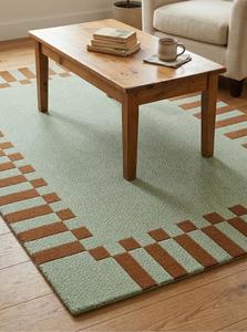 Premium Handmade Wool Non-Slip Hand Tufted Area <b>Rug</b> Featuring Abstract Border Pattern for Contemporary Interior <b>Spaces</b> - Product Image 4