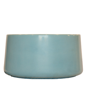 Modern <b>Round</b> Vessel <b>Basin</b> in Light Blue Glossy Painted Finish GFRC Material Eco-Friendly & Water Resistant Counter Installation - Product Image 3