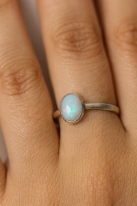 Natural Ethiopian <b>Opal</b> Ring925 Sterling Silver Rose Gold Yellow Gold Plated Oval Cabochon Gemstone Stackable <b>Ring</b> Christmas Gift - Product Image 6