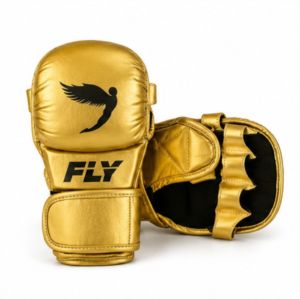 Gants de combat MMA en cuir de vache véritable personnalisés, à lacets, pour adultes, design doré premium, pour entraînement et sparring de kickboxing - Product Image 2