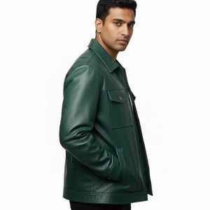 <b>Warm</b> Men Leather Jacket Thick Durable Soft Comfortable Fashion Outerwear for Motorcycle and Casual Wear Men Leather Jackets - Product Image 1