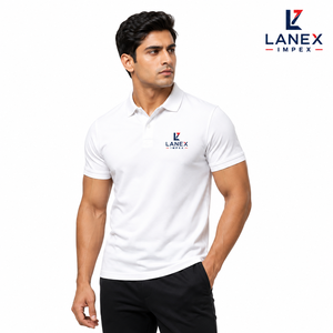 Polo blanc personnalisé avec logo brodé |   Polo d'entreprise en polyester de qualité supérieure |   Chemise de golf respirante à séchage rapide - Product Image 2