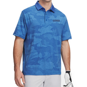 Polo pour homme en jacquard camouflage tendance, léger et respirant, personnalisable pour le golf, avec logo brodé OEM disponible - Product Image 5