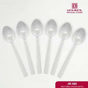 JM480 Juego de 6 Cucharas Asiáticas de Acero Inoxidable, Cubertería Práctica para Uso Diario en Cafeterías, Restaurantes, Hoteles y Comidas Familiares - Product Image 2