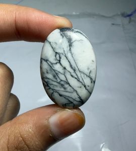 Cabujón de Jaspe Pinolita Natural, Piedra Preciosa de Diseño Suelta, Suministro para Fabricación de Joyería Curativa, Blanco y Negro - Product Image 2