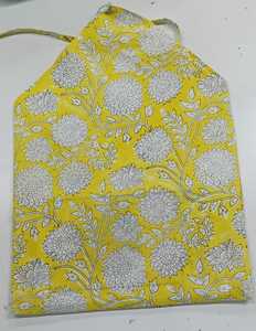 Protège-cahier A5 en coton jaune à motifs floraux, fait main, style foulard carré, pour usage quotidien - Product Image 4