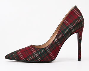 Chaussures à talons hauts personnalisées pour femmes, tendance, à motif écossais, style escocois, à bout pointu, pour mariage, fabrication de chaussures de mode - Product Image 2