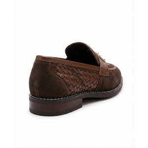 Mocassins en cuir véritable pour homme The Leather Studio, bout rond, à enfiler, respirants, en cuir de vachette, toutes saisons, semelle extérieure en caoutchouc - Product Image 2