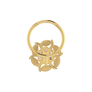 AJRETAIL Bijou de piercing fin pour femme, ethnique, en or 14K, avec diamant naturel de 0,05 ct, taille brillant rond, motif floral, pour le nez - Product Image 5