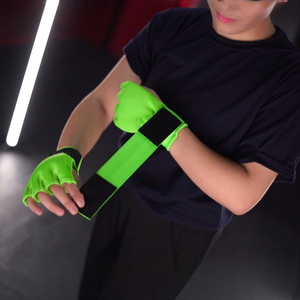 Green Half Finger Training Gloves With Velcro Wrist Support For Boxing Inner Gloves And Martial Arts Unisex Spandex Fit - Product Image 6