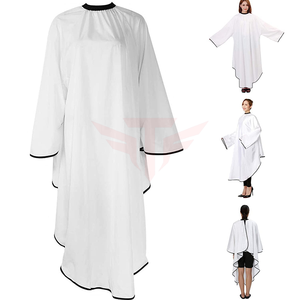Capa de Peluquería Blanca con Mangas, Impermeable, Delantal para Cortar el Cabello, para Salón de Belleza y Barbería - Product Image 3